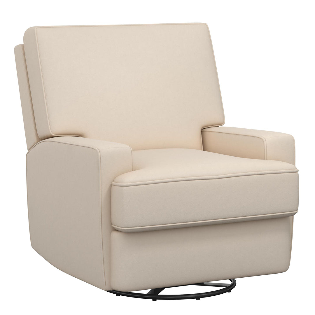 Rylan Upholstered Swivel Glider Recliner Chair with Square Back - Beige