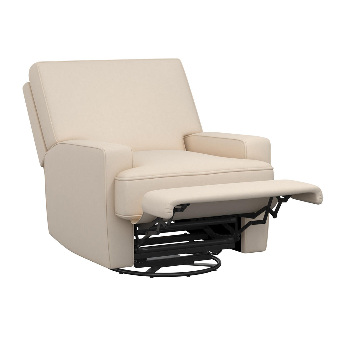 Rylan Upholstered Swivel Glider Recliner Chair with Square Back - Beige