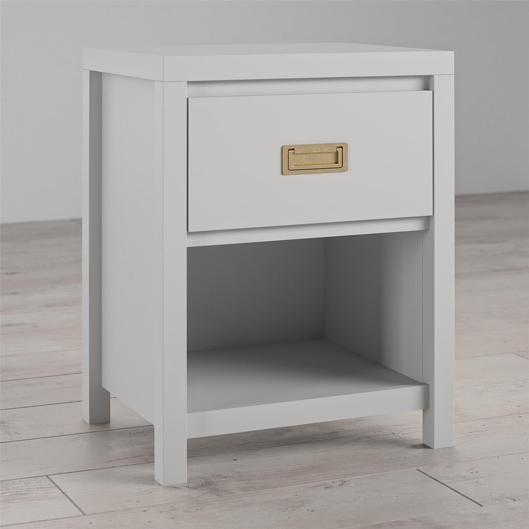 Monarch Hill Haven Kids' 1 Drawer Nightstand with Gold Drawer Pull - Dove Gray