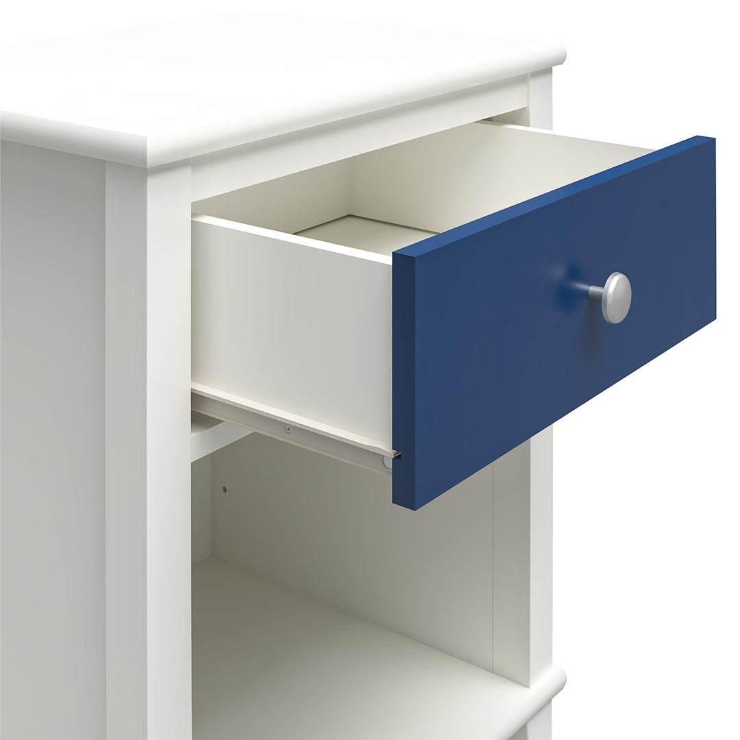 Elegant Nightstand with 2 Sets of Knobs -  Blue