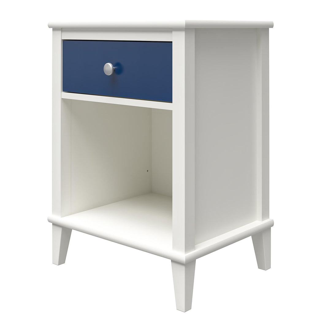 Modern Nightstand with 2 Sets of Knobs -  Blue