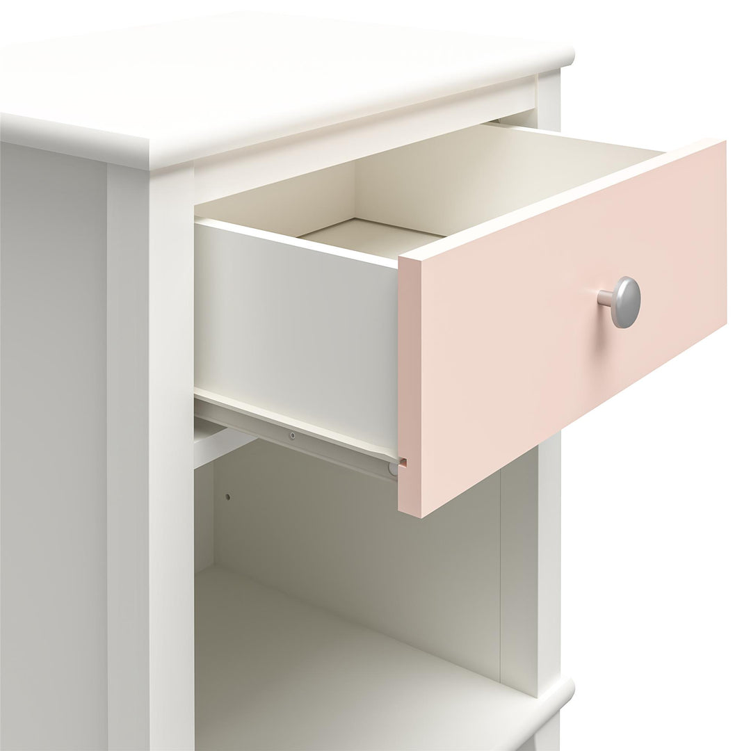 Wooden Nightstand with 2 Sets of Knobs -  Peach