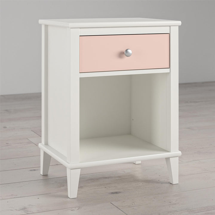 Functional Nightstand with 2 Sets of Knobs -  Peach
