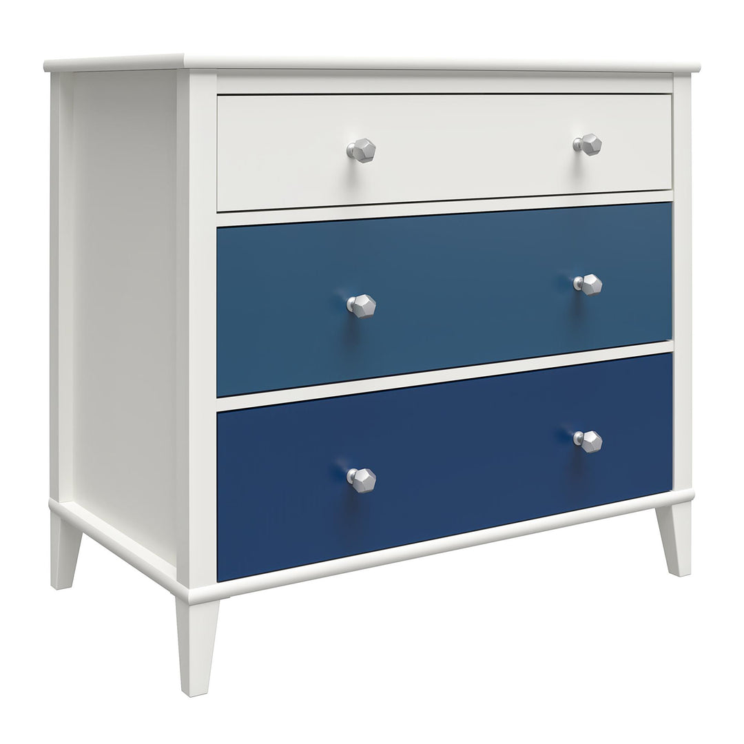 Organized storage solution with 3 drawer dresser -  Blue