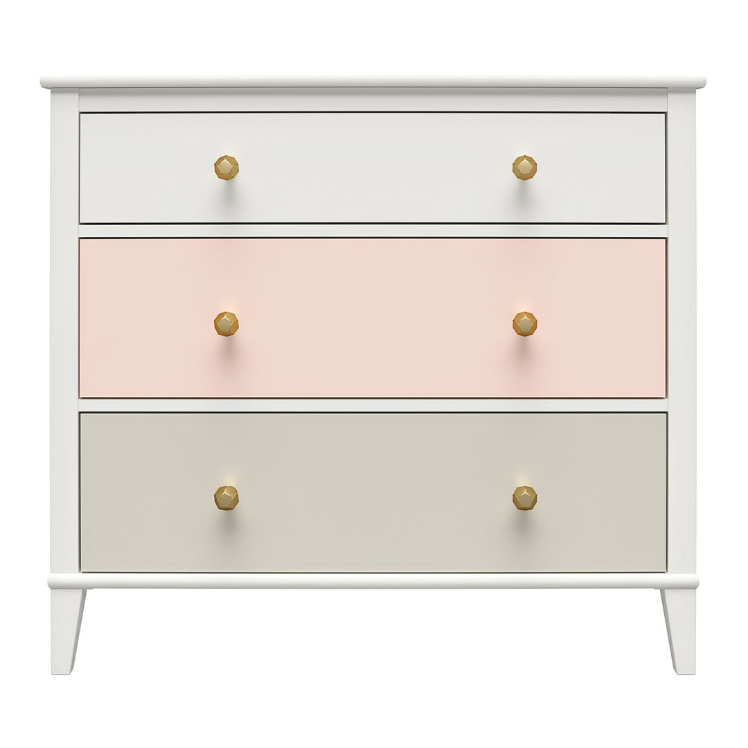 Monarch Hill Poppy 3 Drawer Dresser with 2 Sets of Knobs - Peach