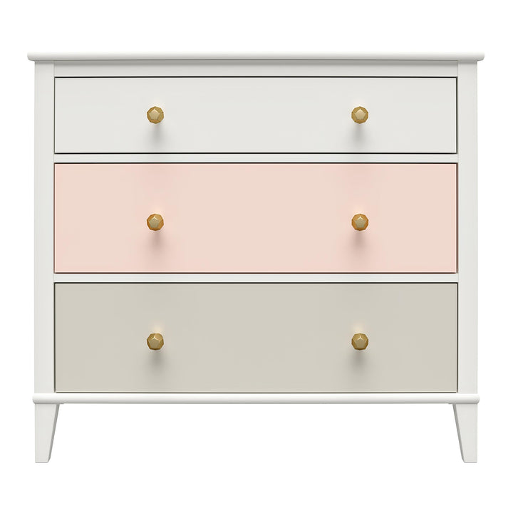 Monarch Hill Poppy 3 Drawer Dresser with 2 Sets of Knobs - Peach
