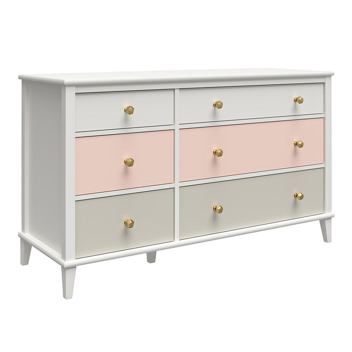 Versatile storage with 6 drawer dresser -  Peach