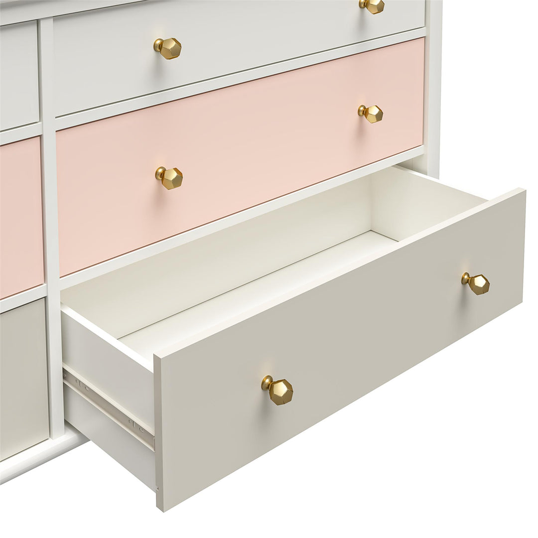 Monarch Hill Poppy 6 Drawer Dresser with 2 Sets of Knobs  -  Peach