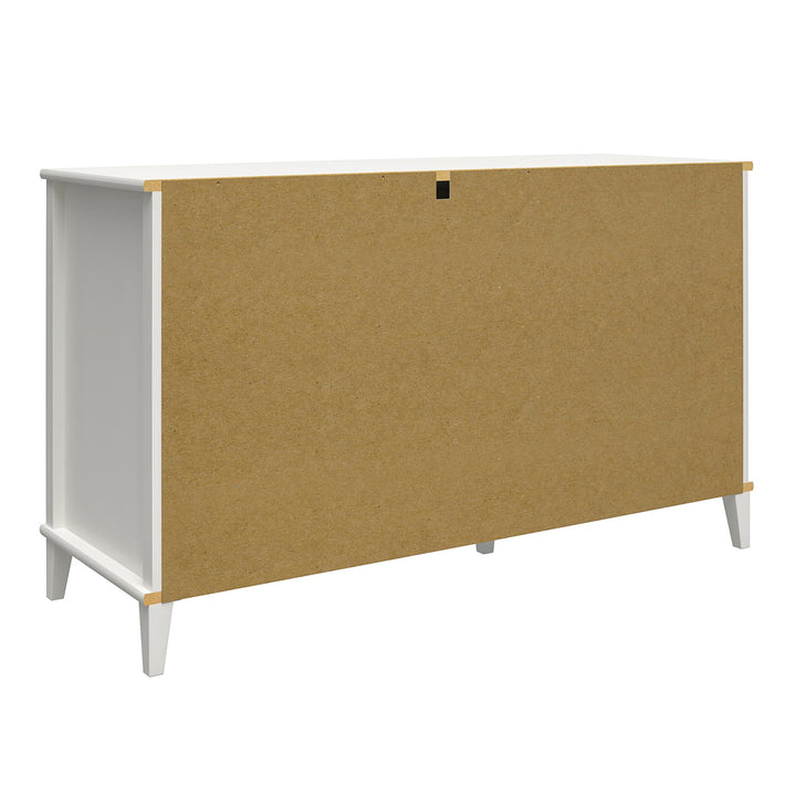Stylish 6 drawer dresser with two sets of knobs -  Peach