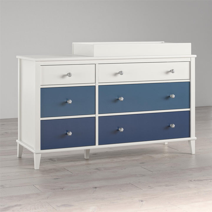 Monarch Hill Poppy 6 Drawer Changing Table with 2 Sets of Knobs - Blue