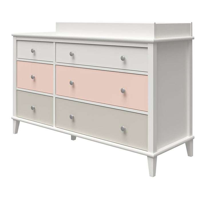 Monarch Hill Poppy 6 Drawer Changing Table with 2 Sets of Knobs - Peach