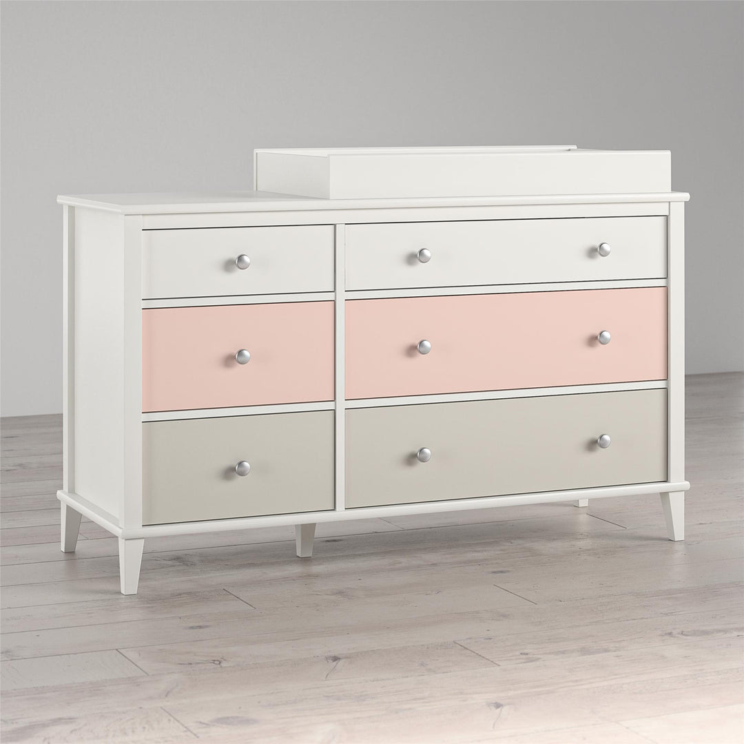 Monarch Hill Poppy 6 Drawer Changing Table with 2 Sets of Knobs - Peach