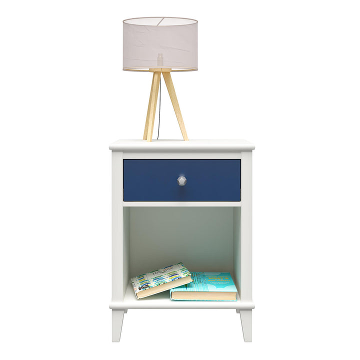 Nightstand with 2 Sets of Knobs and Shelf -  Blue