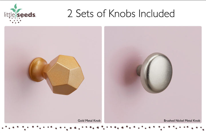 Nightstand with 2 Sets of Knobs for Bedroom -  Peach