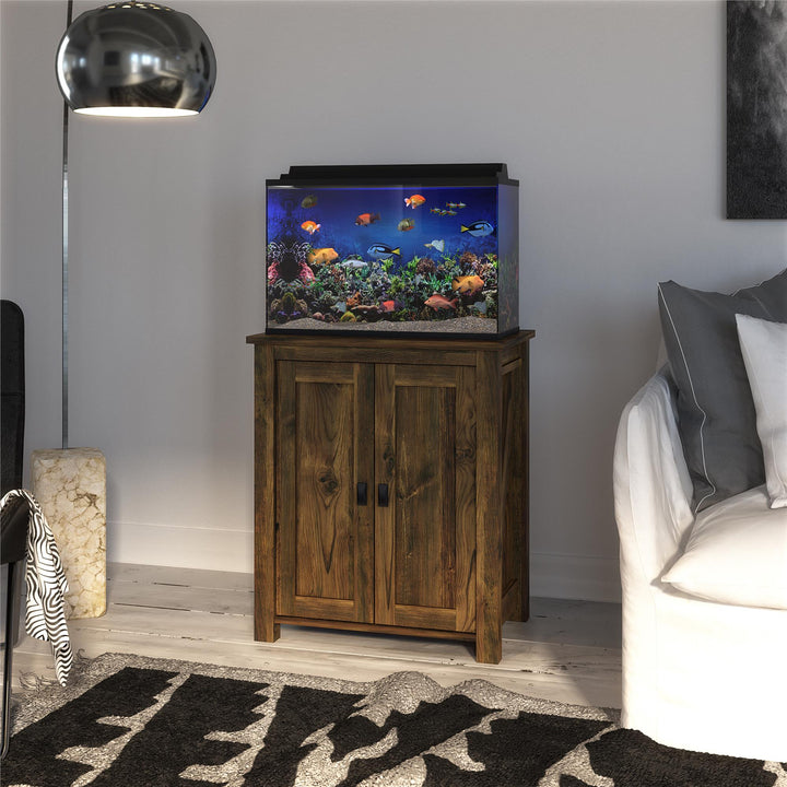 Farmington 10/20 Gallon Aquarium Stand with 2 Doors and Shelves - Heritage Pine