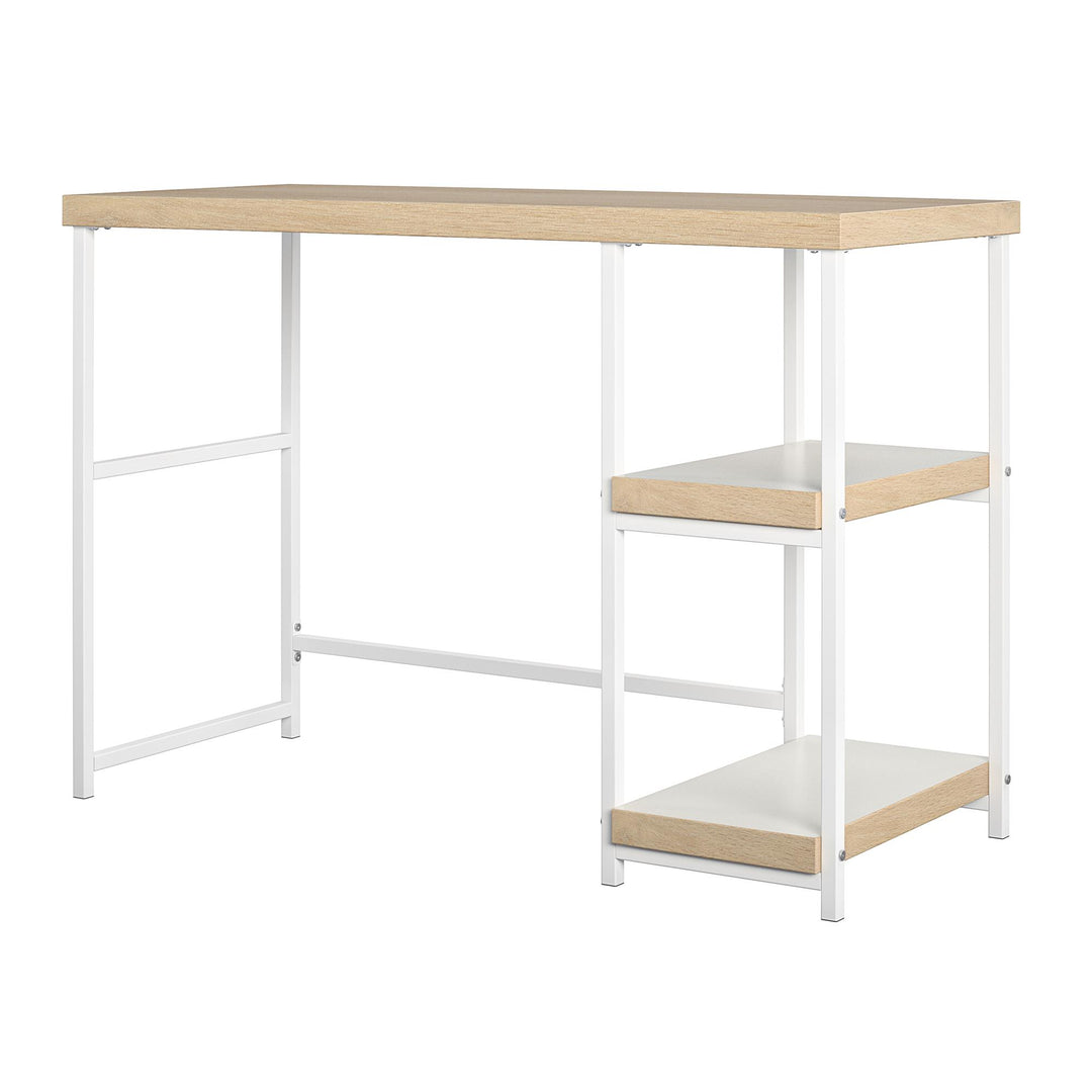 Kimberly Kids Desk with Reversible Shelves and Large Work Surface - Blonde Oak