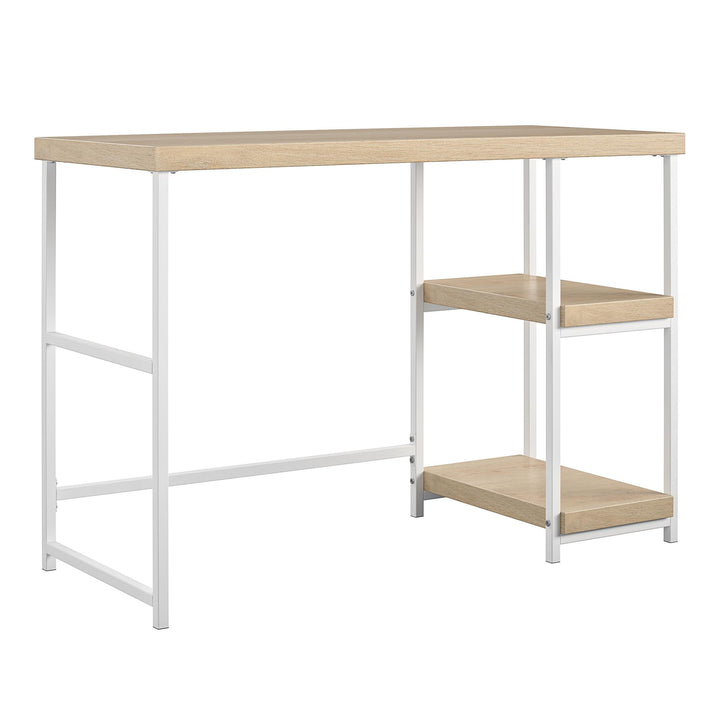 Kimberly Kids Desk with Reversible Shelves and Large Work Surface - Blonde Oak