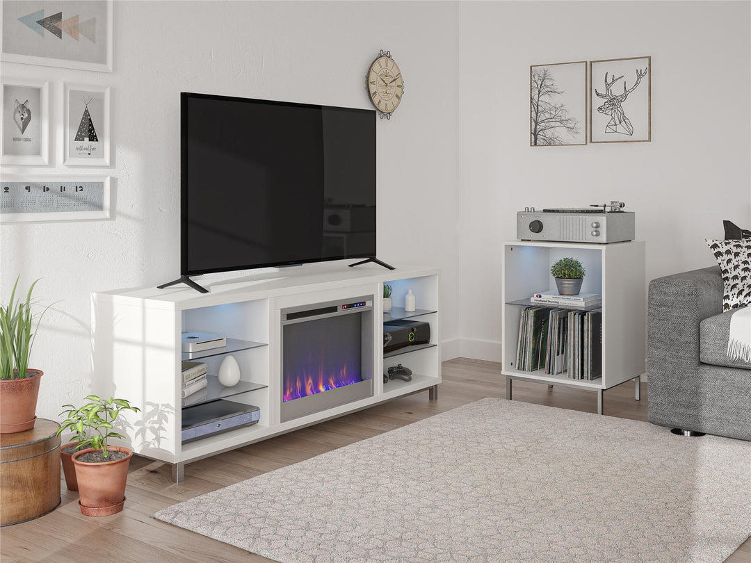 Lumina Fireplace TV Stand for TVs up to 70" - White - 66”-70”