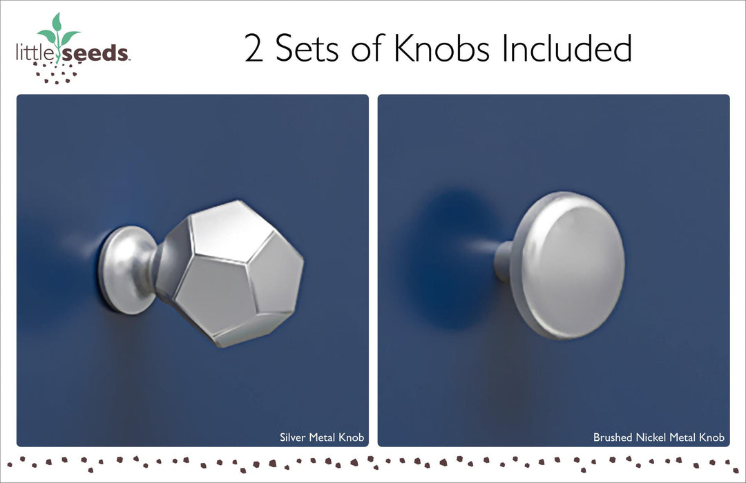 Nightstand with 2 Sets of Knobs for Home -  Blue