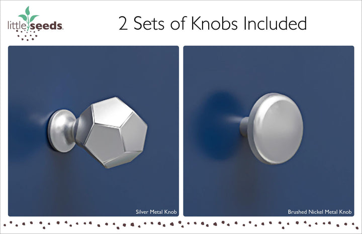 Nightstand with 2 Sets of Knobs for Home -  Blue