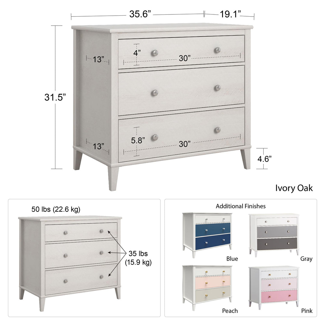 Dresser with interchangeable knobs for bedroom -  Blue