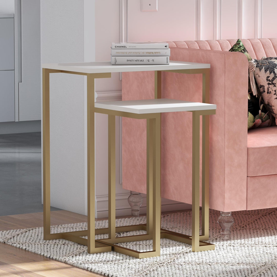 Camila Nesting Tables/Laptop Desk - White