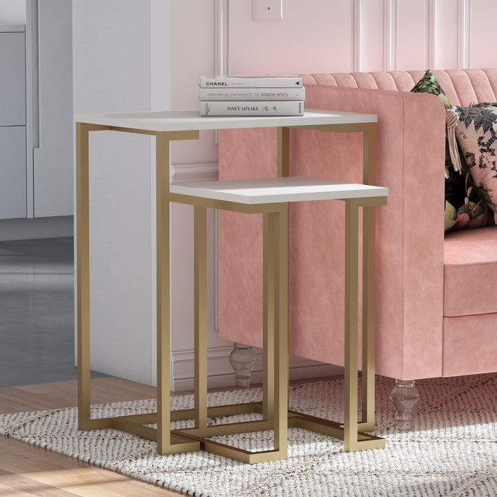 Camila Nesting Tables/Laptop Desk - White