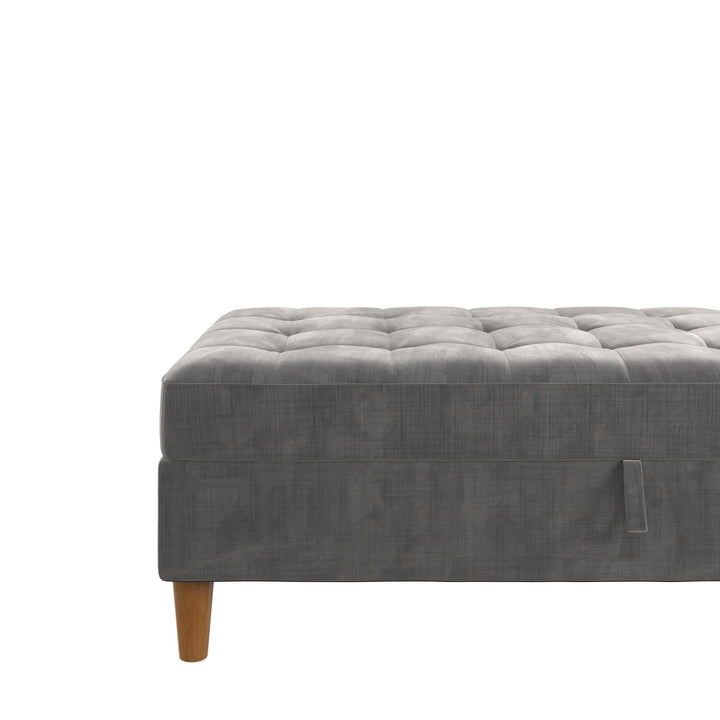 Presley Design Ottoman with Tufting and Storage -  Dark Gray