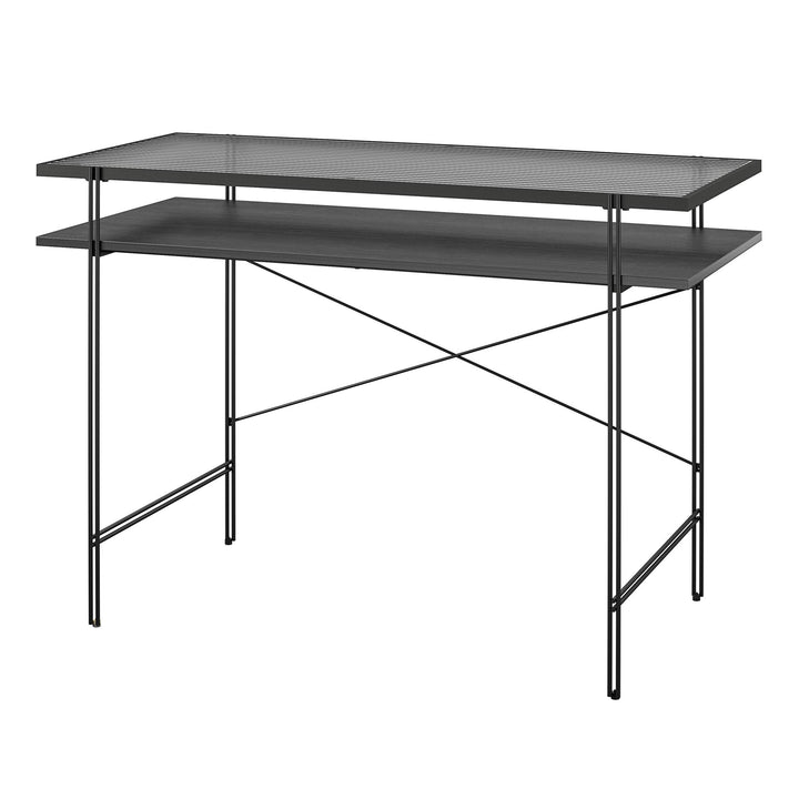 Vance Computer Desk with Woodgrain Finish - Black Oak