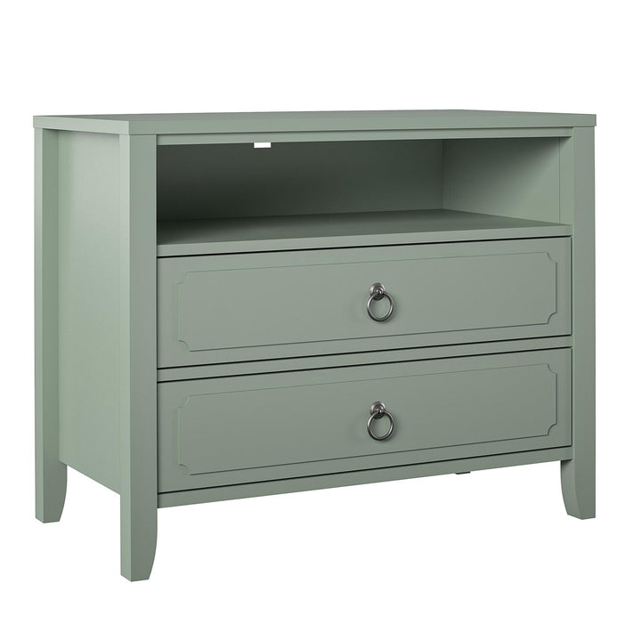 Her Majesty 2 Drawer Nightstand with 1 Open Cubby and 2 Drawers - Pale Green