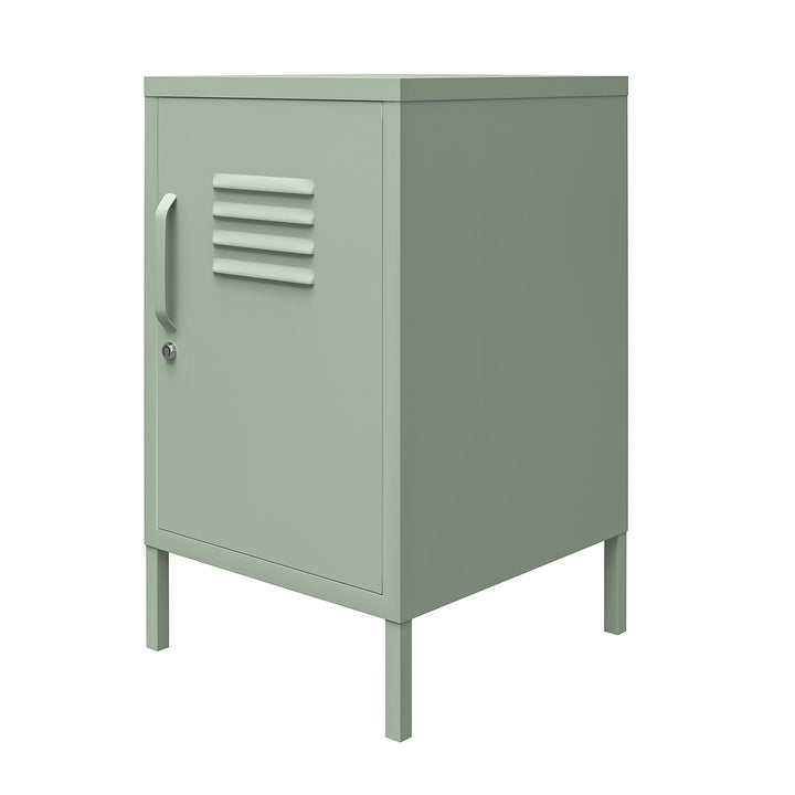 Shadwick 1 Door Metal Locker Style Livingroom End Table - Pale Green