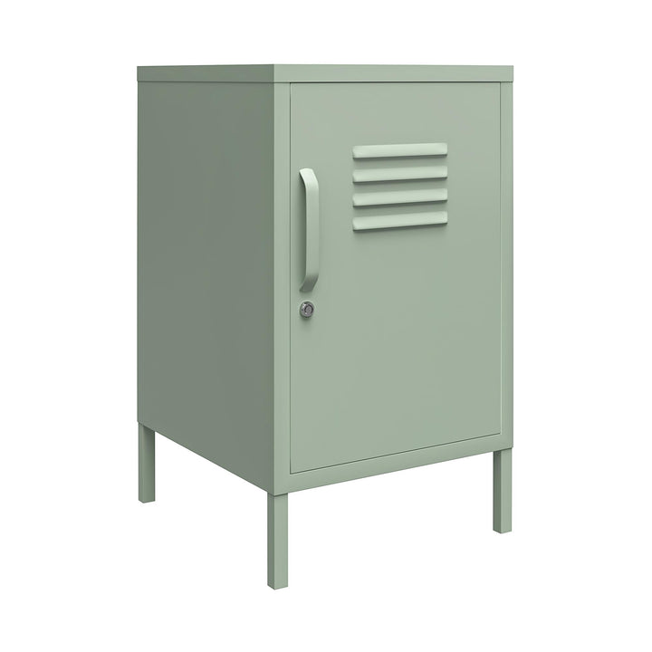 Shadwick 1 Door Metal Locker Style Livingroom End Table - Pale Green