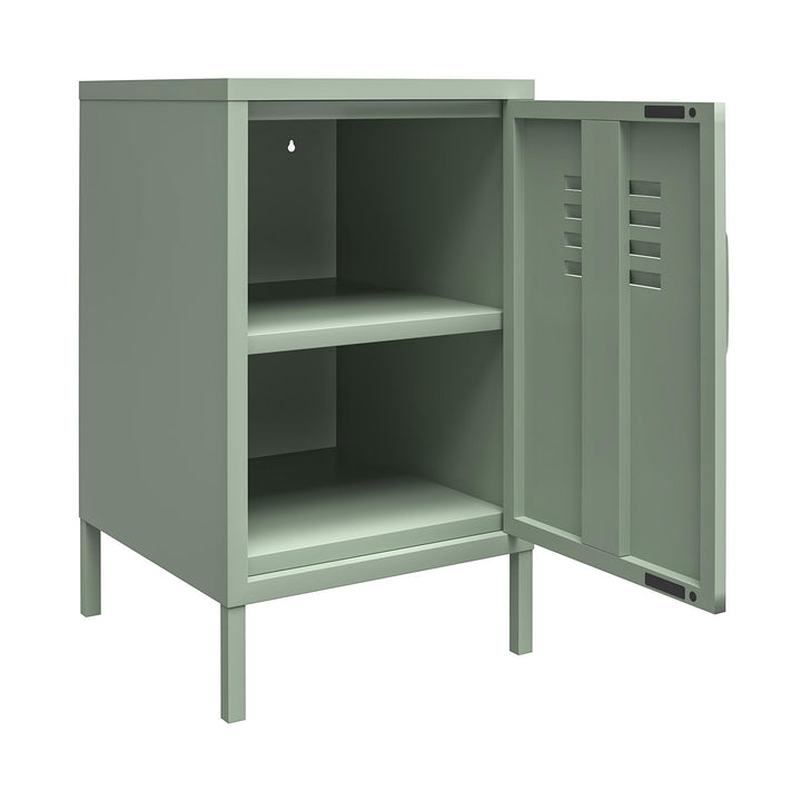 Shadwick 1 Door Metal Locker Style Livingroom End Table - Pale Green