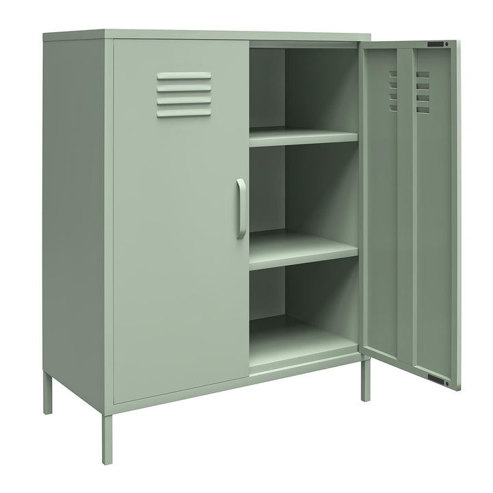 Shadwick 2 Door Metal Locker Style Accent Storage Cabinet - Pale Green