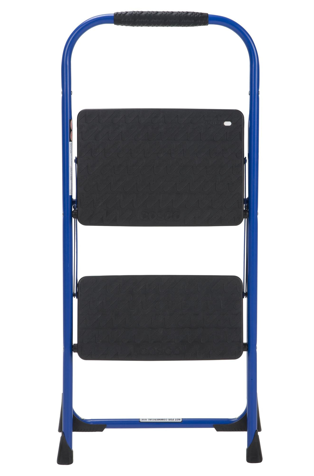 2 Step Steel Step Stool with Rubber Hand Grip - Blue / Black - 1-Pack