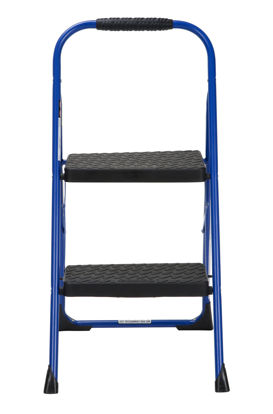 2 Step Steel Step Stool with Rubber Hand Grip - Blue / Black - 1-Pack
