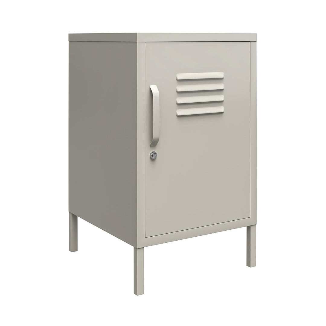 Shadwick 1 Door Metal Locker Style End Table - Taupe