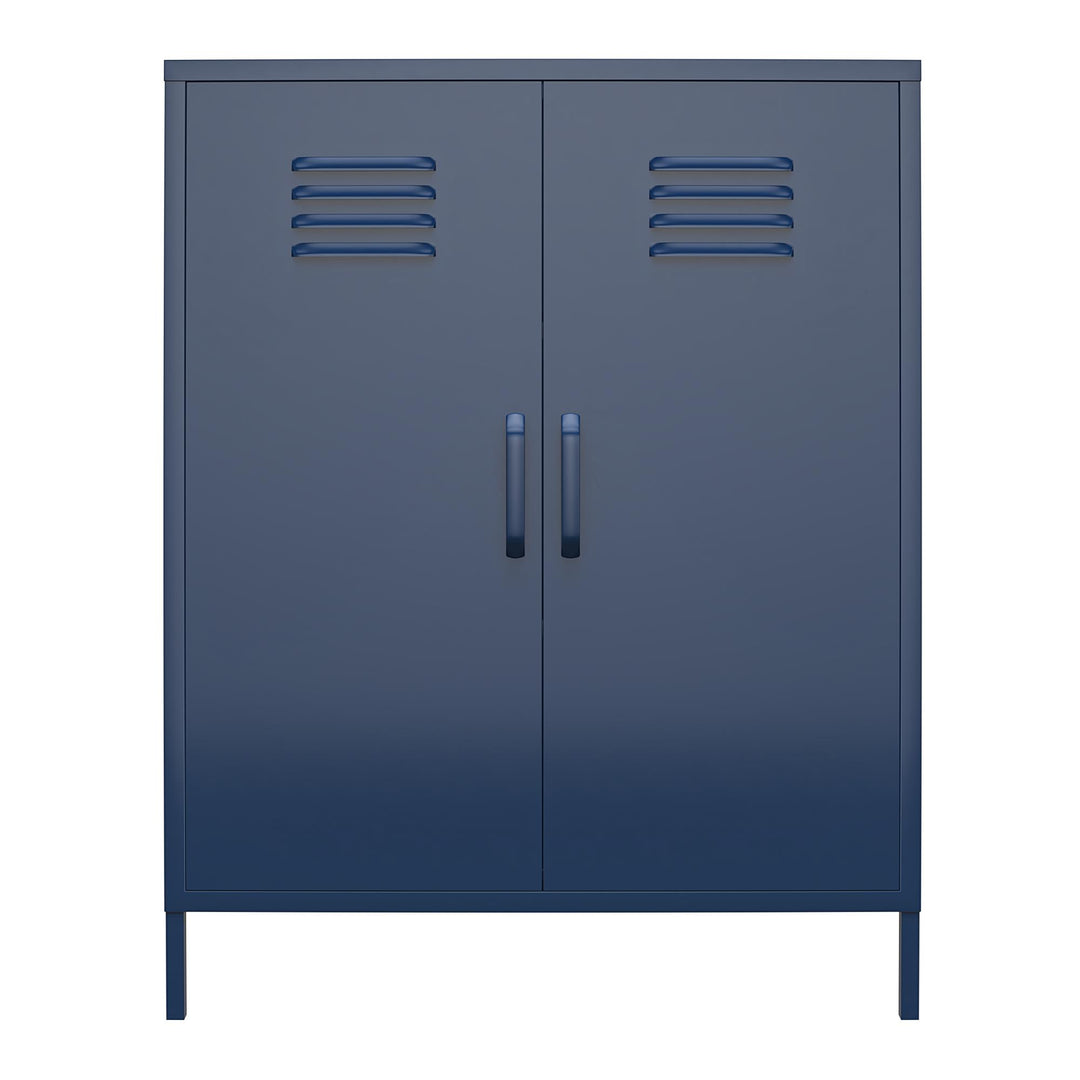 Shadwick 2 Door Metal Locker Style Accent Storage Cabinet - Navy