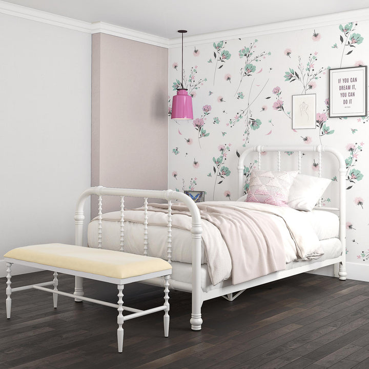 Jenny Lind Metal Bed with Twist Spindles - White - Twin