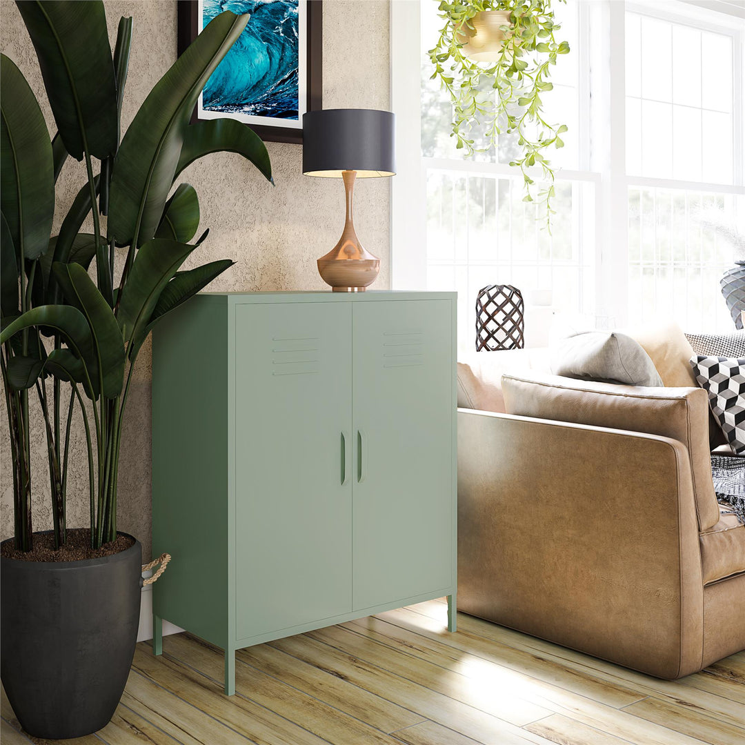 Shadwick 2 Door Metal Locker Style Accent Storage Cabinet - Pale Green