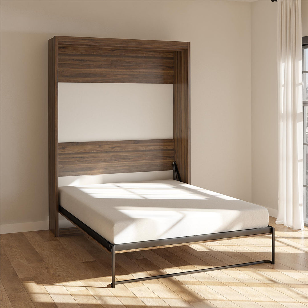 Paramount Queen Size Murphy Bed with Easy Open Close Mechanism - Florence Walnut - Queen