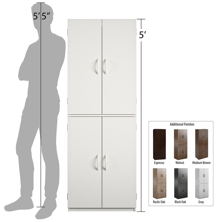 Systematic 4-Door 5' Storage Cabinet - Black Oak