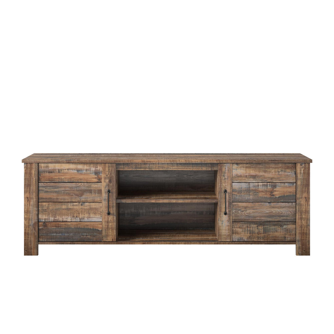 Large TV stand with double doors -  Weathered Oak