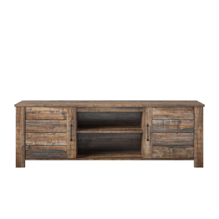 Large TV stand with double doors -  Weathered Oak