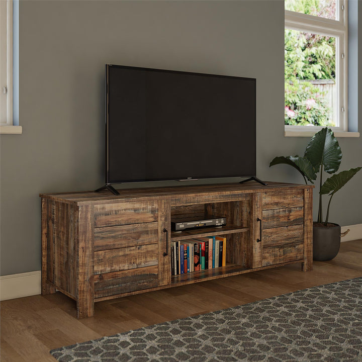 Rustic TV storage solution for 70 inch -  Weathered Oak