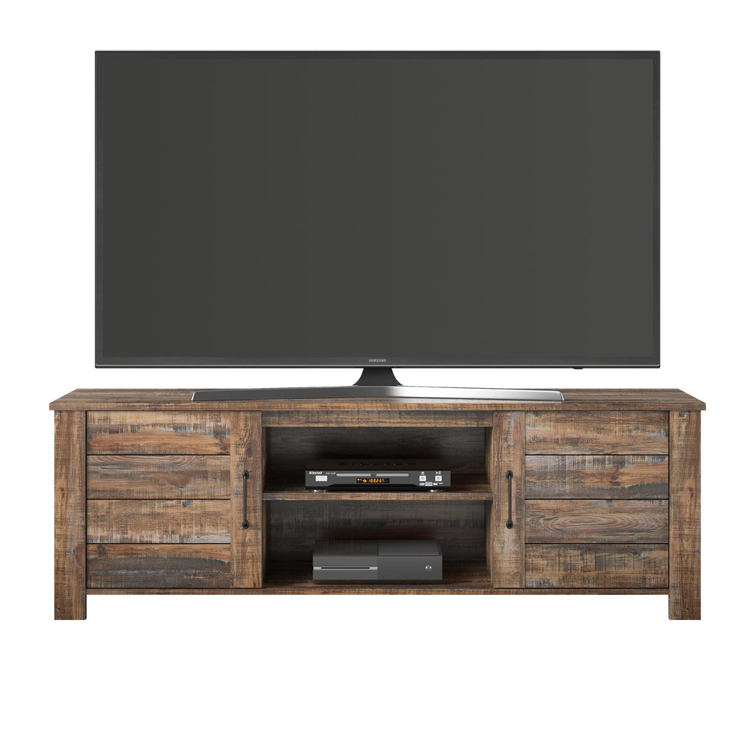 Wooden TV cabinet with 2 doors -  Weathered Oak