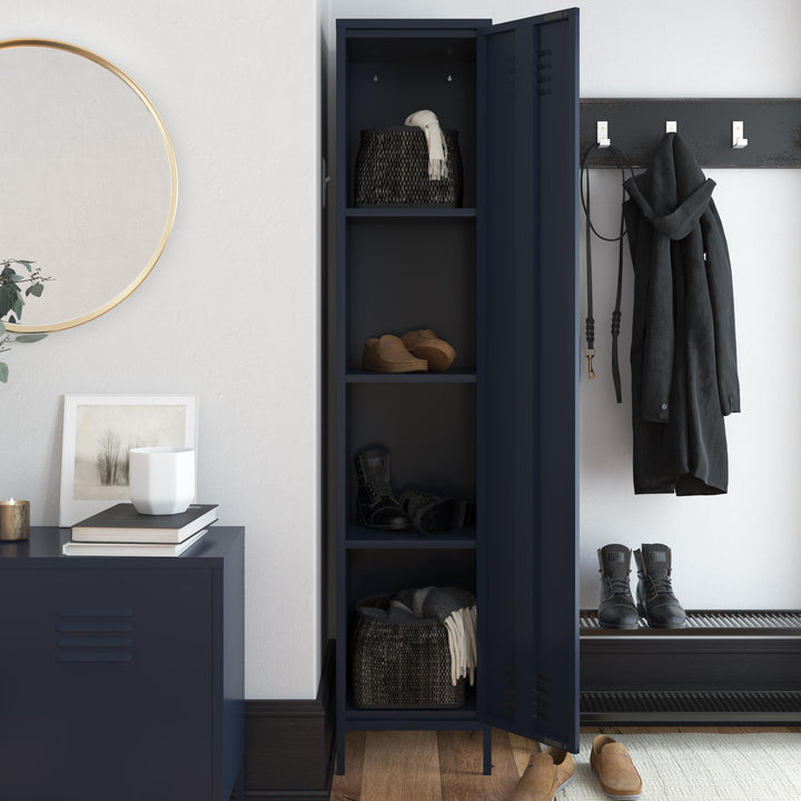 Systembuild Evolution Shadwick Single Metal Locker Cabinet, Navy - Navy