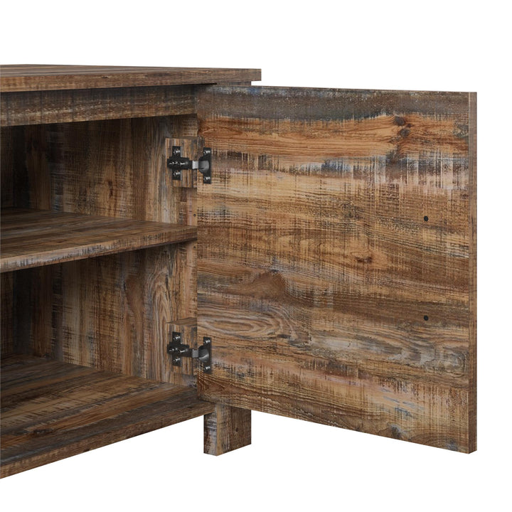 Large TV stand with double doors -  Weathered Oak