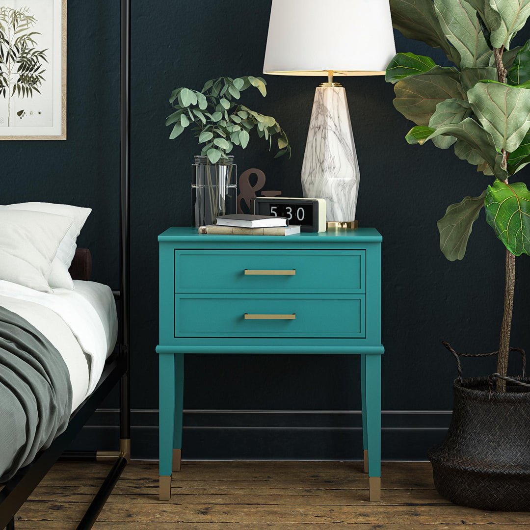 Westerleigh Nightstand with Drawers -  Emerald Green