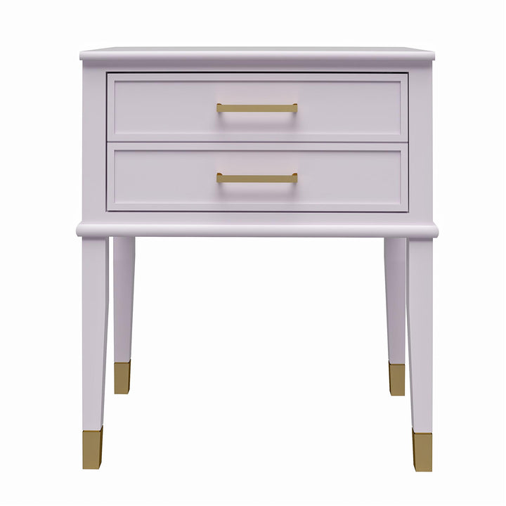 Westerleigh 2 Drawer Nightstand with Gold Accents - Lavender